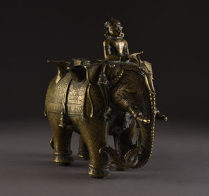 An Indian silver inlaid bronze elephant which sold for £1,000 as part of a £10,000 collection.