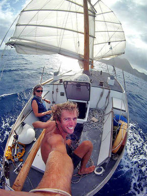 Dan Johnson and Charlotte Watters on Hestur