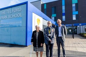 Councillor Shirley Reynolds, Amy Huntington, Telford Park School headteacher and Simon Wellman, director of education and skills at Telford & Wrekin Council