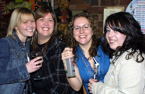 Kerry Barnes, Sam Mitchell, Marie Cox and Abi Westwood saw in the new year at The Malt Shovel, Highley in 2005