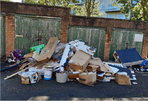 Rubbish in Silvington Close, Weoley Castle. Photo: Birmingham City Council