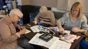 Some members made their bookmarks and bags to give as gifts to family and friends