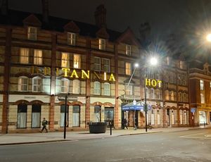 The Britannia Hotel's sign which read 'Tania Hot'