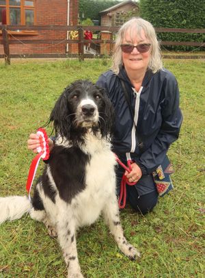 Dog show winner Penny Griffith with Seren, a Large Münsterländer