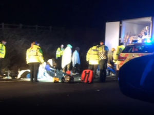 Supporting image for story: Suspected child migrants in care of social workers after group found on M6 lorry