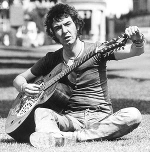 Ronnie Lane, the former Small Faces and Faces musician, pictured in the Quarry, Shrewsbury. He lived near Minsterley in the 1970s and early 1980s. This picture was taken in June 1974, the accompanying story began: 'Ex Small Faces guitarist Ronnie Lane has brought his travelling road show to Shrewsbury in the hopes of bringing rock to The Quarry. His 'passing show' has been on the road since May 31 and last night gave its first performance in Shrewsbury. The change from the halls to the big top has come from Ronnie's dissatisfaction of the way he was travelling with pop groups... With equipment the hired circus tent can hold about 1,100 people. The shows runs for three hours with a break in the middle and includes a comedian and clowns as well as Ronnie with the band Slim Chance.'