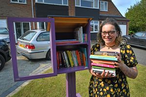 Kate Crook has created a 'little library' cabinet outside her house for members of the public to exchange books
