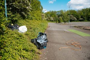 Mess left on the Meole Brace Park and Ride car park