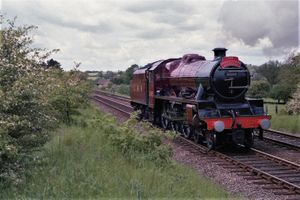 5593 'Kolhapur' returning to Tyseley with a hot box at Danzey Green