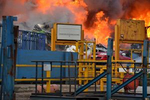 Express & Star photographer Steve Leath shows the flames of the huge fire.