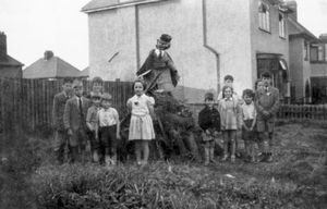 An effigy of Hitler had been prepared for this bonfire in Kimberley Street, Wolverhampton