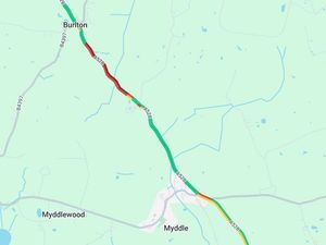 Supporting image for story: North Shropshire A-road closed after lorry 'left road and collided with hedge' - emergency services on scene