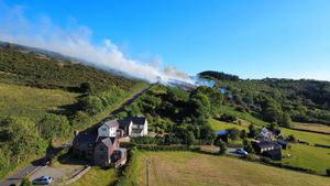 The large fire near Minsterley on July 3. Photo: Craig Jackson/SFRS
