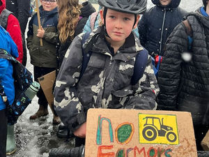 Supporting image for story: Presteigne schoolboy organised a mini-march in solidarity with farmers