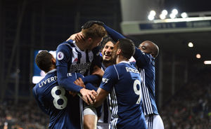 Sam Field of West Bromwich Albion celebrates after scoring a goal to make it 2-0 (AMA)