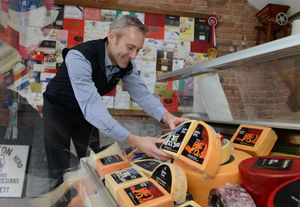 Mike Hutchins with the Belton Farm cheese range