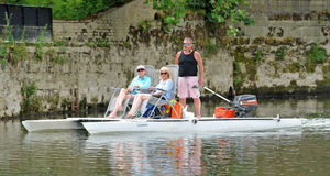 Enjoying a journey down the river in Shrewsbury in the warm weather