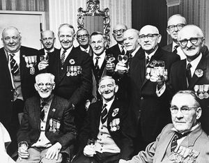 hire Old Contemptibles Association, Rendezvous Restaurant, Wolverhampton. Members gathered to celebrate the 50th anniversary of Armistice Day on November 11, 1968. The oldest man was 85-year-old G. A. Williams, and the group included veterans from Wolverhampton, Wednesfield, Willenhall, Tipton, Bilston, Walsall and Bloxwich. Sidney Hill was mentioned.