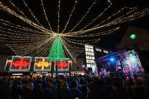 The square was packed for the event.