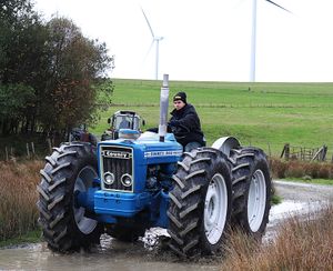 The winning vintage tractor, Nathan Davies driving Martyn Nicholl's County 944