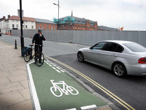 Supporting image for story: Wolverhampton's shortest cycle lane is on a road to nowhere