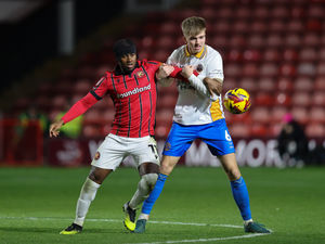 Josh Feeney of Shrewsbury Town and Reyes Cleary of Walsall (AMA)