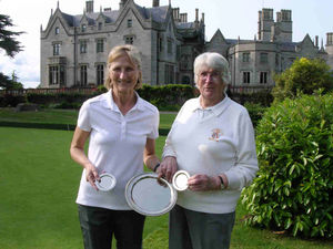 Ladies plate winners Theresa Hancock and (right) Ruth Lowe