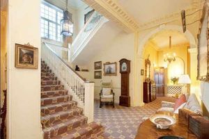 The hallway inside the mansion
