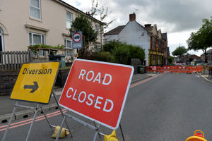 The road has been closed on the one side