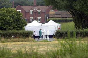 Police at the scene of the body was found on Clive Road, Pattingham