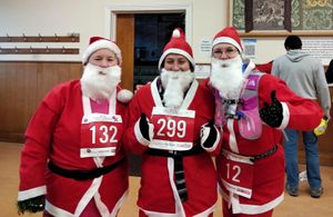 Some of those taking party in the Oswestry Santa Run