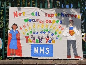 Supporting image for story: Vandals destroy schoolchildren's banners in support of key workers