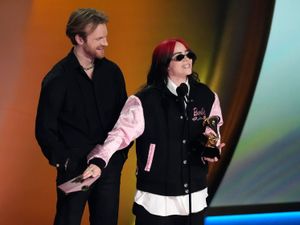 Supporting image for story: Billie Eilish praises Greta Gerwig as she scores top Grammy for Barbie ballad