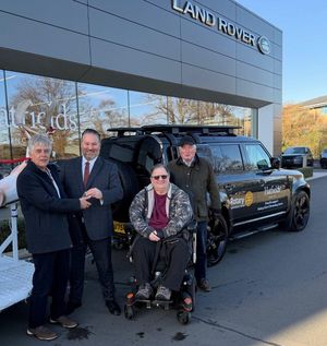 Caption for photo 2: Left to right Rotarian Johnathan Callwood, Oliver Benbow of Hatfields, Rotarian Marcus Watkin and Rotarian Fred McDonogh.