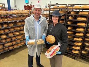 Rob Colbourne, of Walsall Business Support, left, with Bakery Mazowsze company secretary Joanna Podolak
