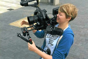 Daughter Sophie making the documentary