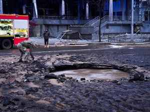 Supporting image for story: Russian attack kills at least three in Kyiv as Ukraine targets fuel stores