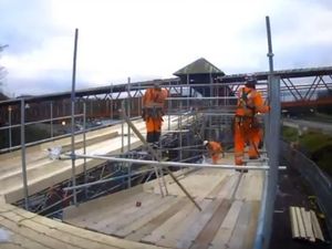 Supporting image for story: Watch: Timelapse video shows Telford railway station footbridge work