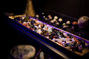 The shop is eye-catching with a whole host of crystals for sale