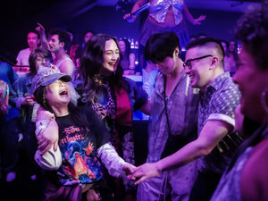 The Wedding Banquet: Kelly Marie Tran as Angela Chen, Lily Gladstone as Lee, Han Gi-chan as Min and Bowen Yang as Chris


