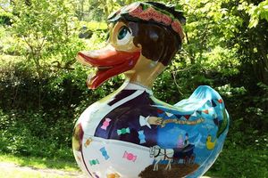 The giant ducks in Ironbridge. Photos: Shaun Dean