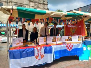 Oswestry School ran a Balkan food stall at Oswestry Market