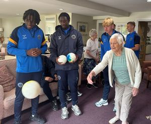 Young footballers from Shrewsbury Town Football Club joined residents for the sports week