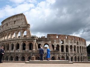 Charles and Camilla at the Colosseum in Rome