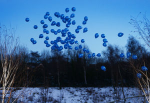 Balloons are released during the ceremony 
