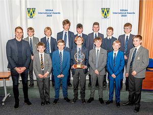 The school’s successful under-13 cricketers at the awards night