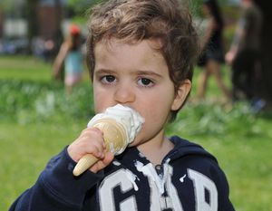 Sam Meysami enjoying an ice cream