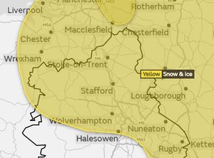 The area covered by Saturday's snow alert