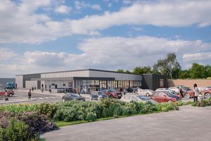 An artists impression of a new Aldi store at Ketley Point, Telford