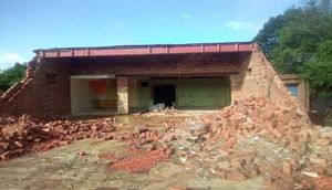 Demolition work at the site in Cannock was halted after asbestos was discovered